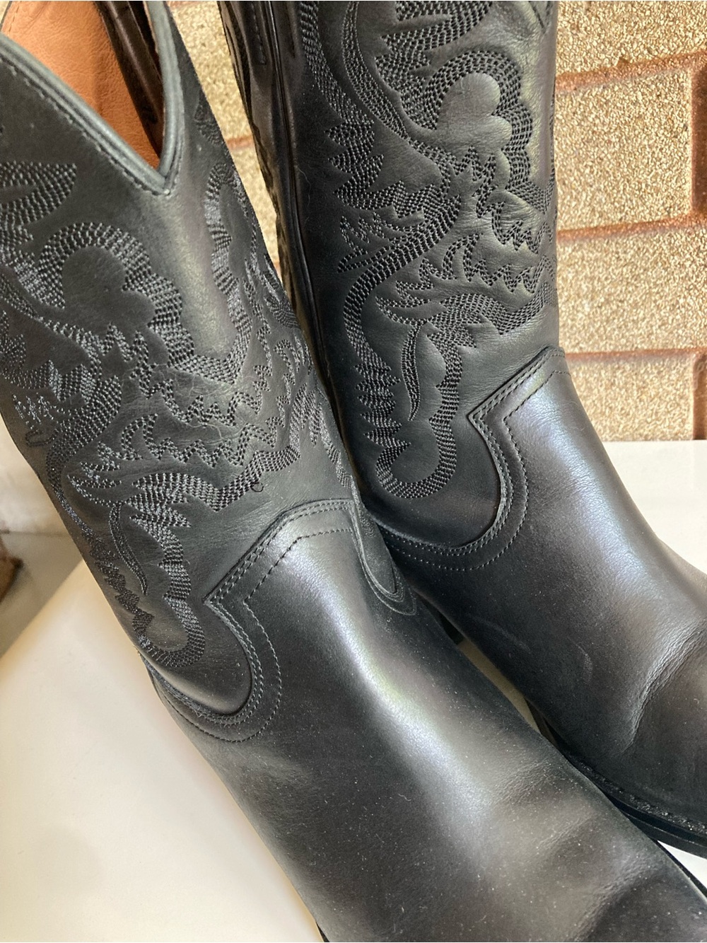 Jeffrey Campbell Daggert Cowboy Boots Black Leather Women's Size 9 - Picture 7 of 11